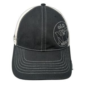 Jack Daniel's Snapback Black White One Size Old No. 7 Logo Distressed Brim Hat